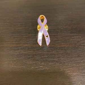 Cancer awareness ribbon lapel pin